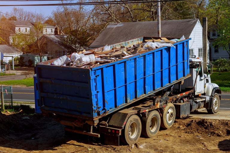 Full recycling dumpsters